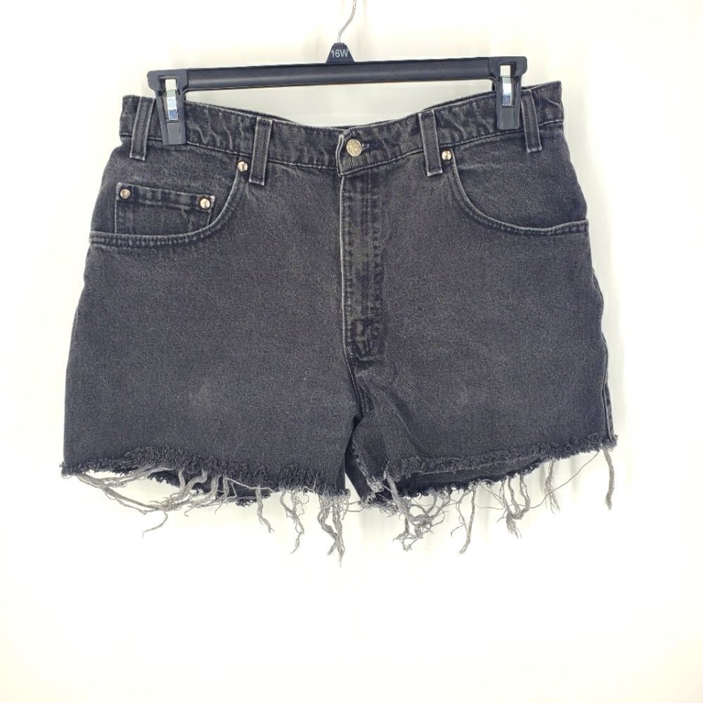 Vintage Levi's Loose Fit Black 545 Cutoff Jean Shorts with High Waist Size 36"